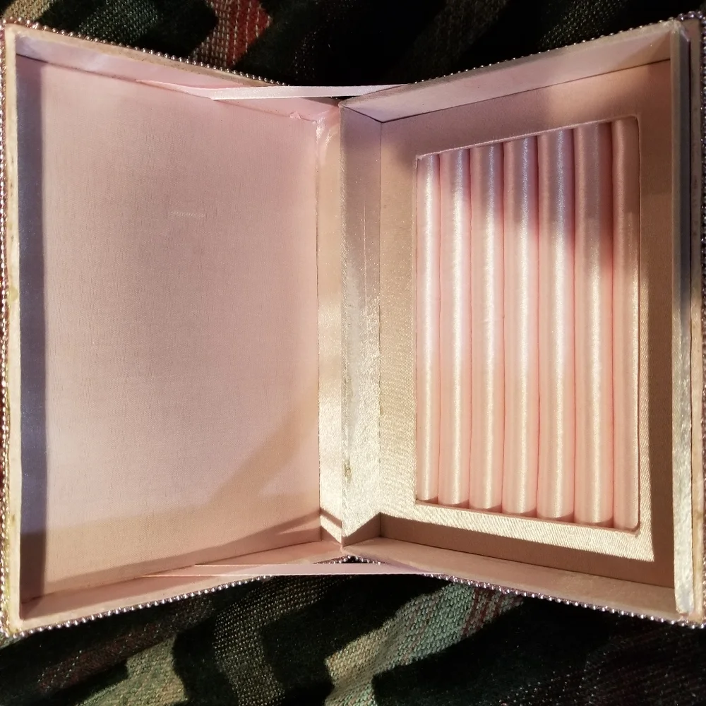 Decorative Pink Beaded Jewelry Box